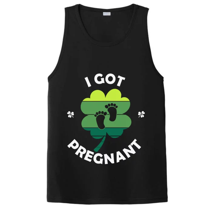 Funny Women I Got Pregnant Patricks Day Performance Tank