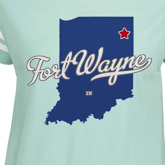 Fort Wayne Indiana In Map Enza Ladies Jersey Football T-Shirt