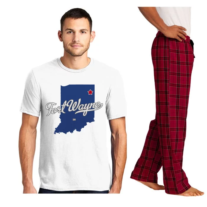 Fort Wayne Indiana In Map Pajama Set