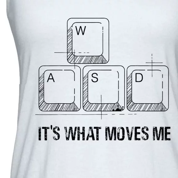 Funny Wasd Its What Moves Me Video Games Gamer Pc Gaming Ladies Essential Flowy Tank