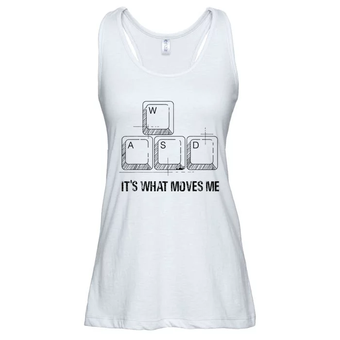 Funny Wasd Its What Moves Me Video Games Gamer Pc Gaming Ladies Essential Flowy Tank