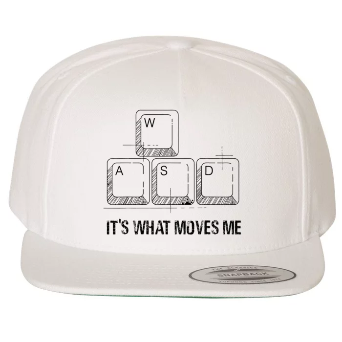 Funny Wasd Its What Moves Me Video Games Gamer Pc Gaming Wool Snapback Cap