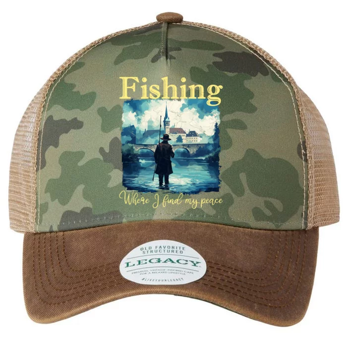 Fishing: Where I Find My Peace Legacy Tie Dye Trucker Hat