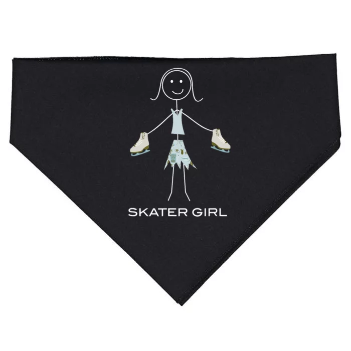 Funny Wo Ice Skating, Girl Figure Skater USA-Made Doggie Bandana