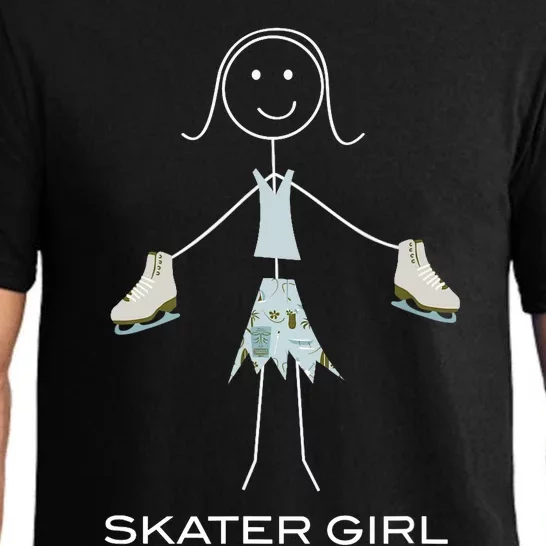 Funny Wo Ice Skating, Girl Figure Skater Pajama Set