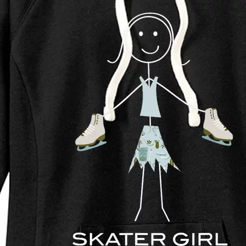 Funny Wo Ice Skating, Girl Figure Skater Women's Fleece Hoodie