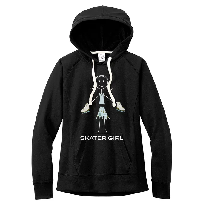 Funny Wo Ice Skating, Girl Figure Skater Women's Fleece Hoodie