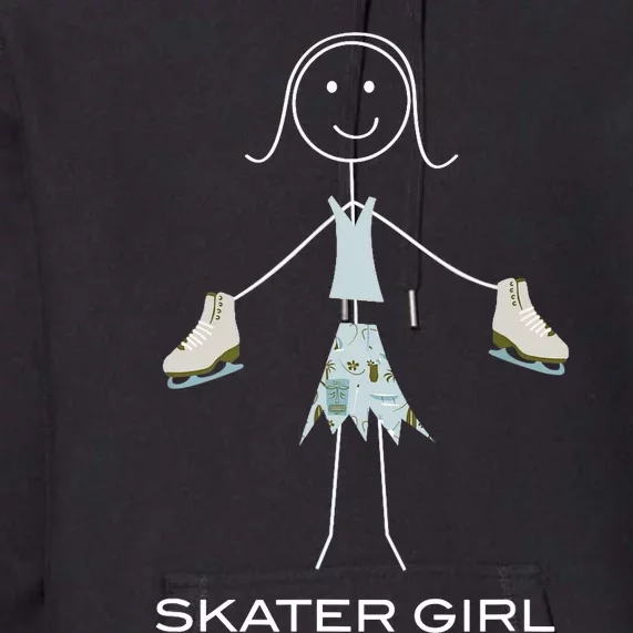 Funny Wo Ice Skating, Girl Figure Skater Premium Hoodie