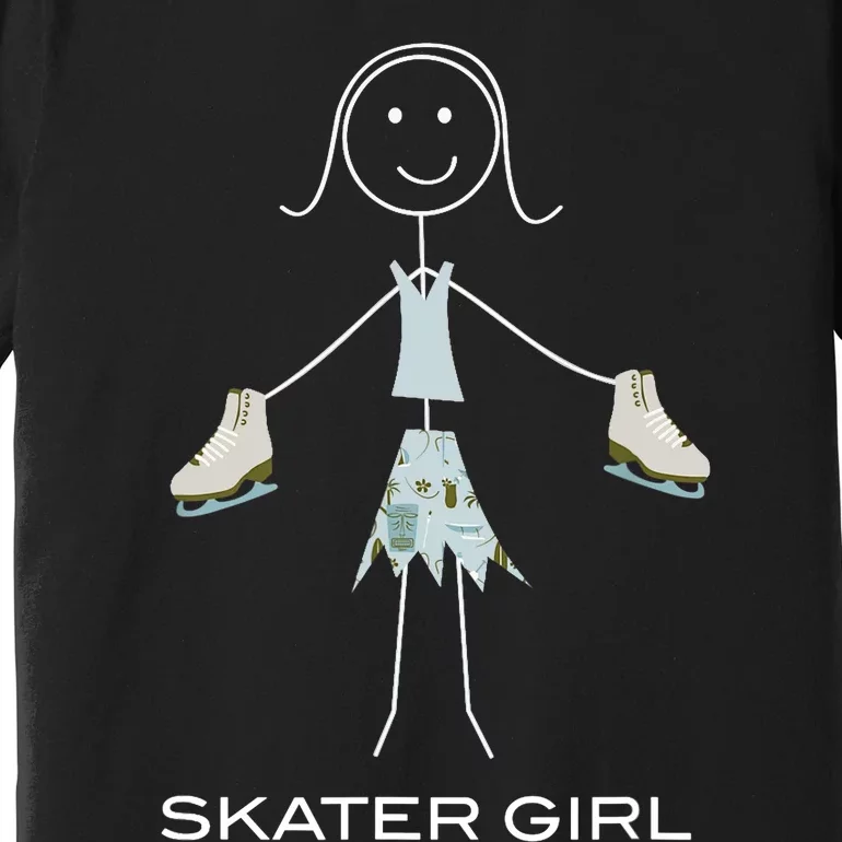 Funny Wo Ice Skating, Girl Figure Skater Premium T-Shirt