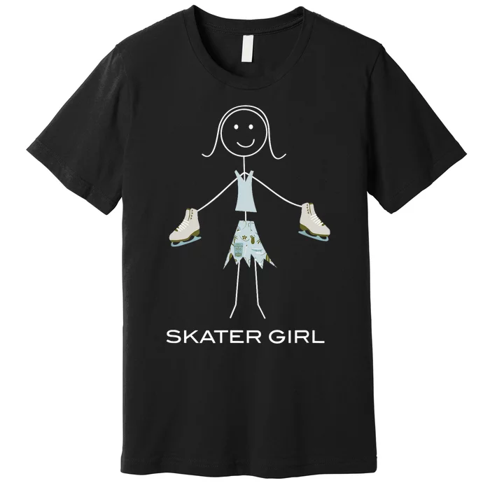 Funny Wo Ice Skating, Girl Figure Skater Premium T-Shirt