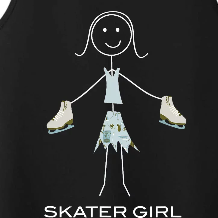 Funny Wo Ice Skating, Girl Figure Skater Performance Tank