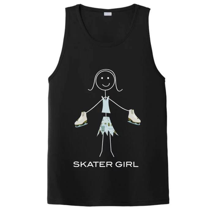 Funny Wo Ice Skating, Girl Figure Skater Performance Tank