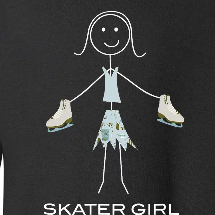 Funny Wo Ice Skating, Girl Figure Skater Toddler Sweatshirt