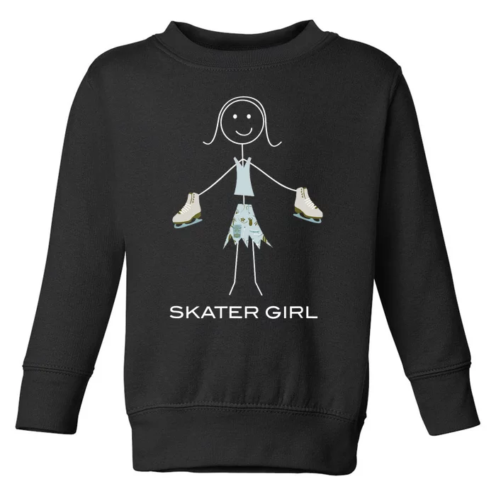 Funny Wo Ice Skating, Girl Figure Skater Toddler Sweatshirt