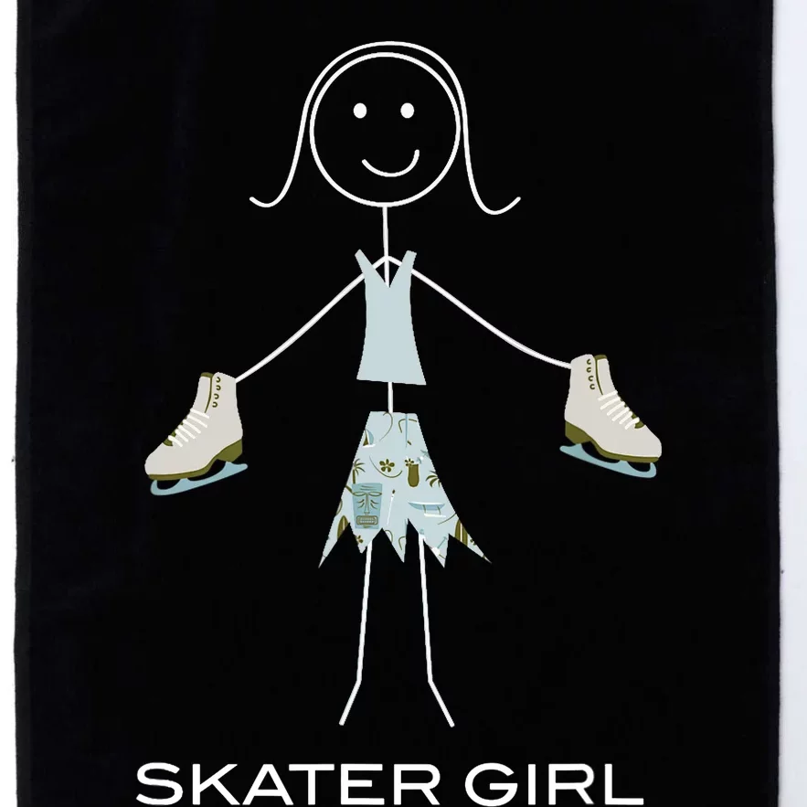 Funny Wo Ice Skating, Girl Figure Skater Platinum Collection Golf Towel