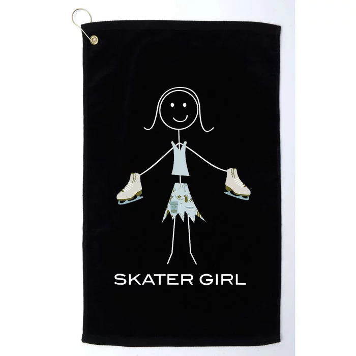 Funny Wo Ice Skating, Girl Figure Skater Platinum Collection Golf Towel