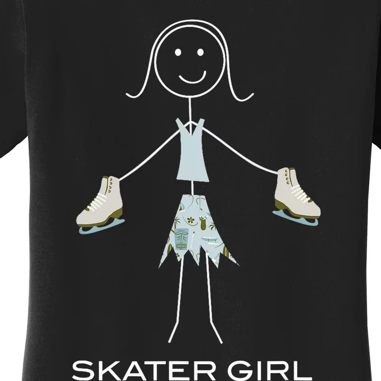 Funny Wo Ice Skating, Girl Figure Skater Women's T-Shirt