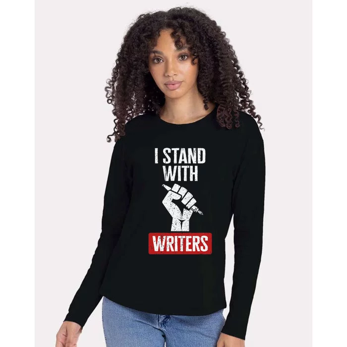 Fair Wages I Stand With Writers Guild Of America WGA Strike Womens Cotton Relaxed Long Sleeve T-Shirt