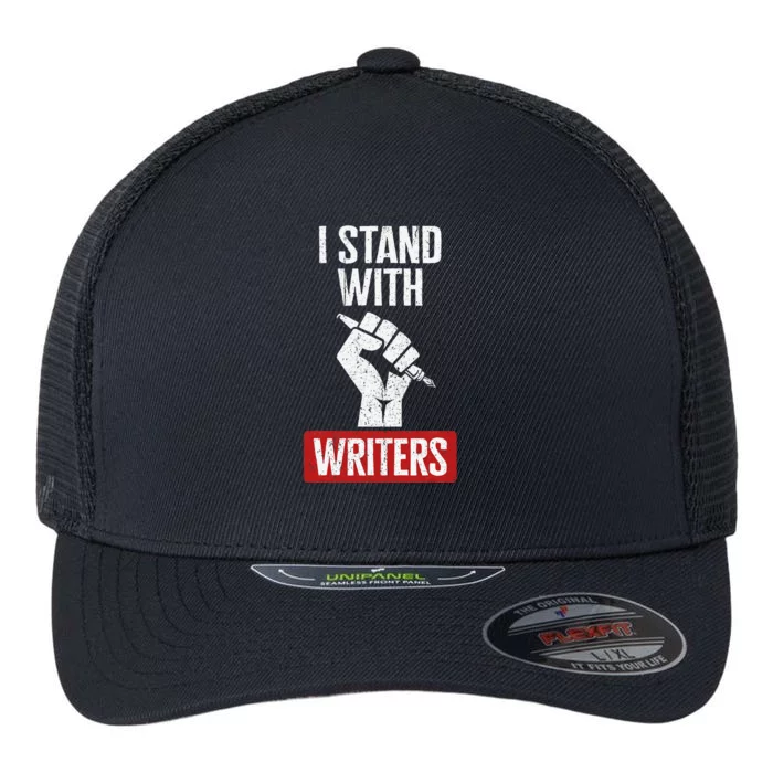 Fair Wages I Stand With Writers Guild Of America WGA Strike Flexfit Unipanel Trucker Cap