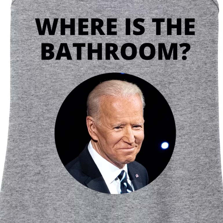 Funny Where Is The Bathroom Joe Bidem Ladies Essential Tank