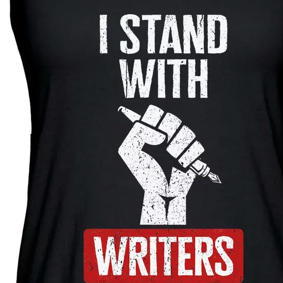 Fair Wages I Stand With Writers Guild Of America WGA Strike Ladies Essential Flowy Tank