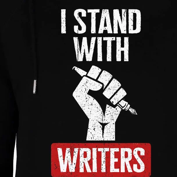 Fair Wages I Stand With Writers Guild Of America WGA Strike Womens Funnel Neck Pullover Hood