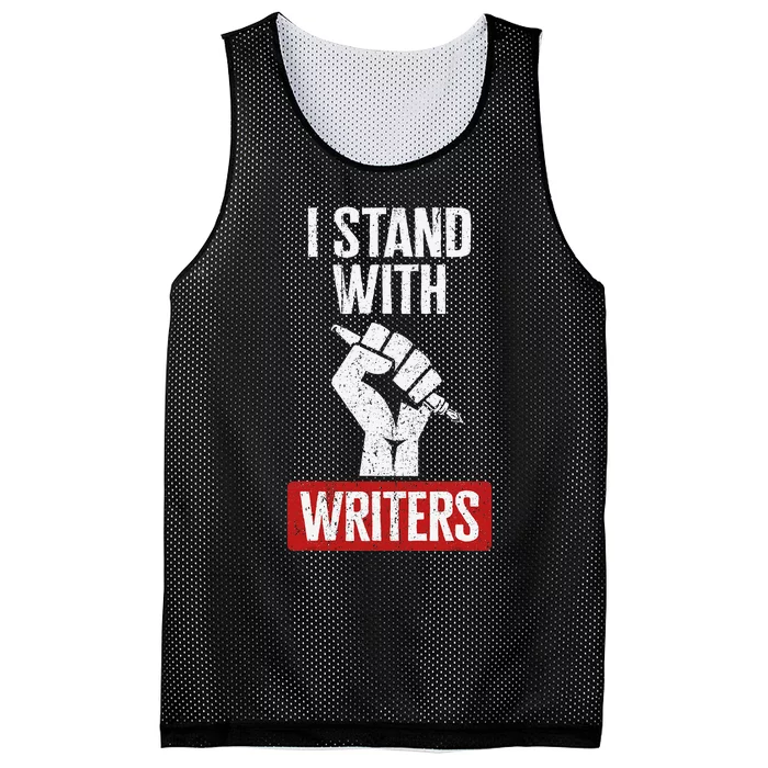 Fair Wages I Stand With Writers Guild Of America WGA Strike Mesh Reversible Basketball Jersey Tank