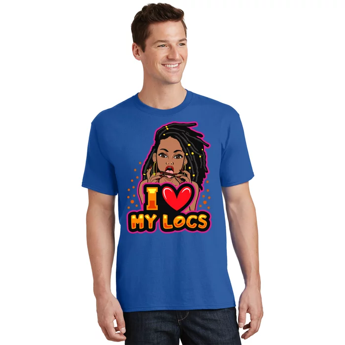 Funny Weed I Love My Locs Black Queen Dreadlocks Gift T-Shirt