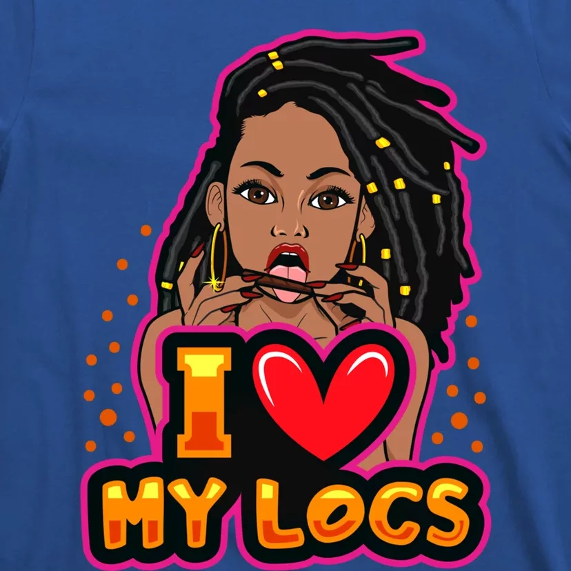 Funny Weed I Love My Locs Black Queen Dreadlocks Gift T-Shirt