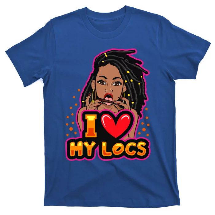 Funny Weed I Love My Locs Black Queen Dreadlocks Gift T-Shirt