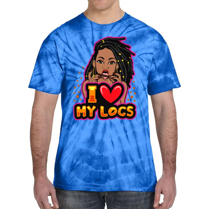 Funny Weed I Love My Locs Black Queen Dreadlocks Gift Tie-Dye T-Shirt