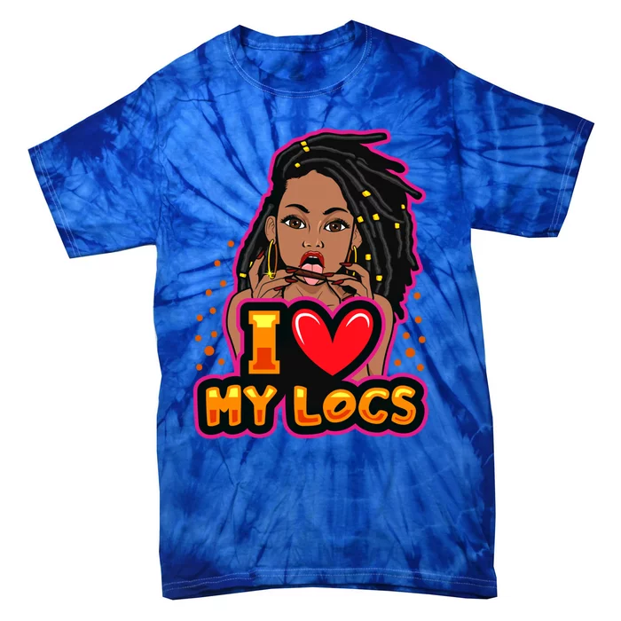 Funny Weed I Love My Locs Black Queen Dreadlocks Gift Tie-Dye T-Shirt