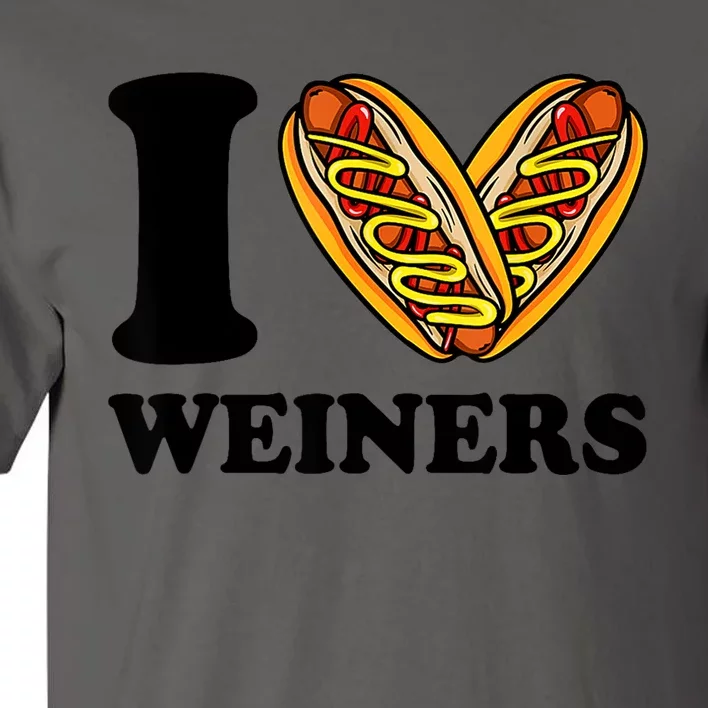 Funny Wiener I Love Weiners Hotdogs Frank Sausage Bun Gifts For Owners Tall T-Shirt