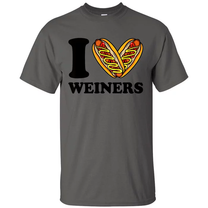 Funny Wiener I Love Weiners Hotdogs Frank Sausage Bun Gifts For Owners Tall T-Shirt