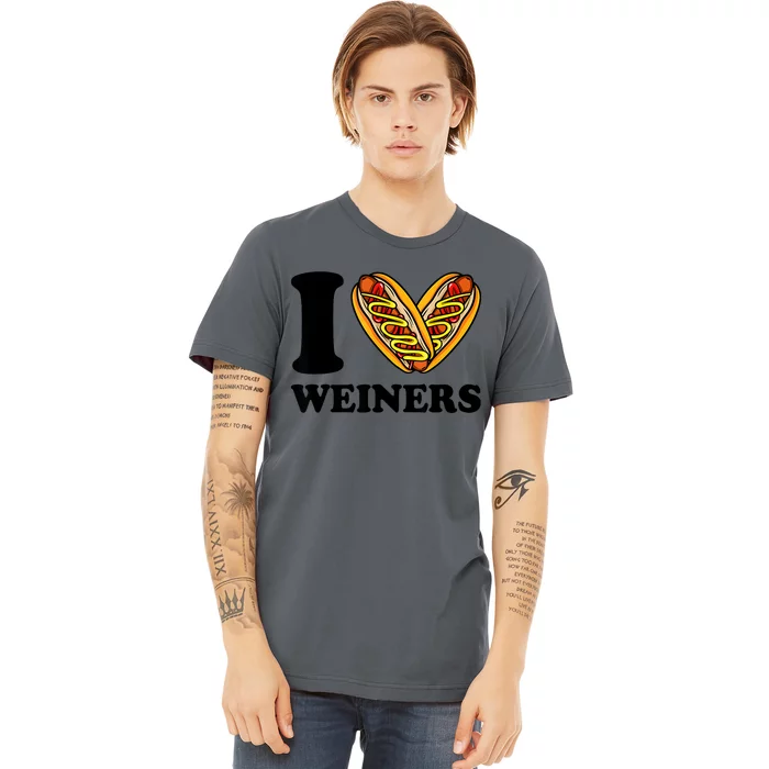 Funny Wiener I Love Weiners Hotdogs Frank Sausage Bun Gifts For Owners Premium T-Shirt