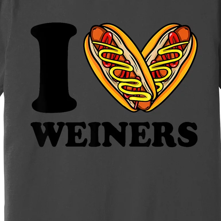 Funny Wiener I Love Weiners Hotdogs Frank Sausage Bun Gifts For Owners Premium T-Shirt