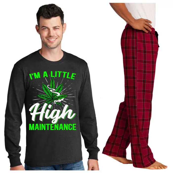 Funny Weed Joke 420 Marijuana Cannabis Long Sleeve Pajama Set