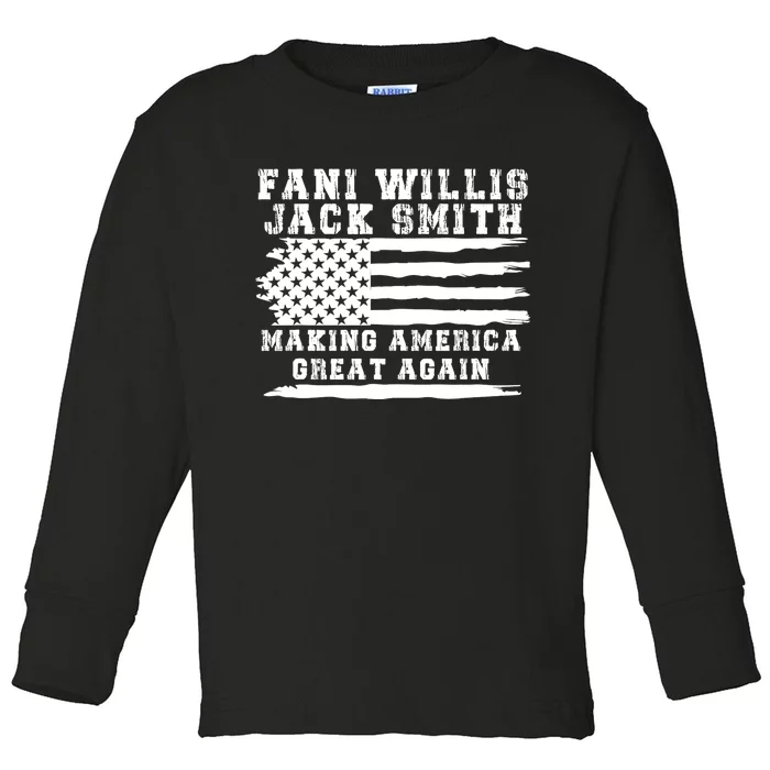 Fani Willis Jack Smith For President 2024 Retro Men Women America Flag Toddler Long Sleeve Shirt