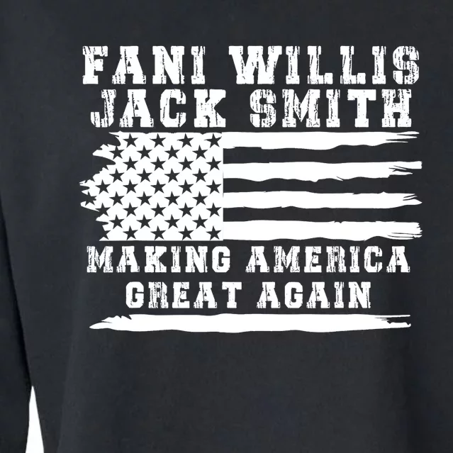 Fani Willis Jack Smith For President 2024 Retro Men Women America Flag Cropped Pullover Crew