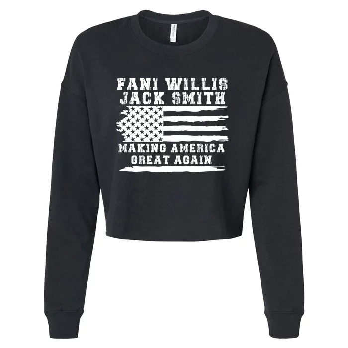 Fani Willis Jack Smith For President 2024 Retro Men Women America Flag Cropped Pullover Crew