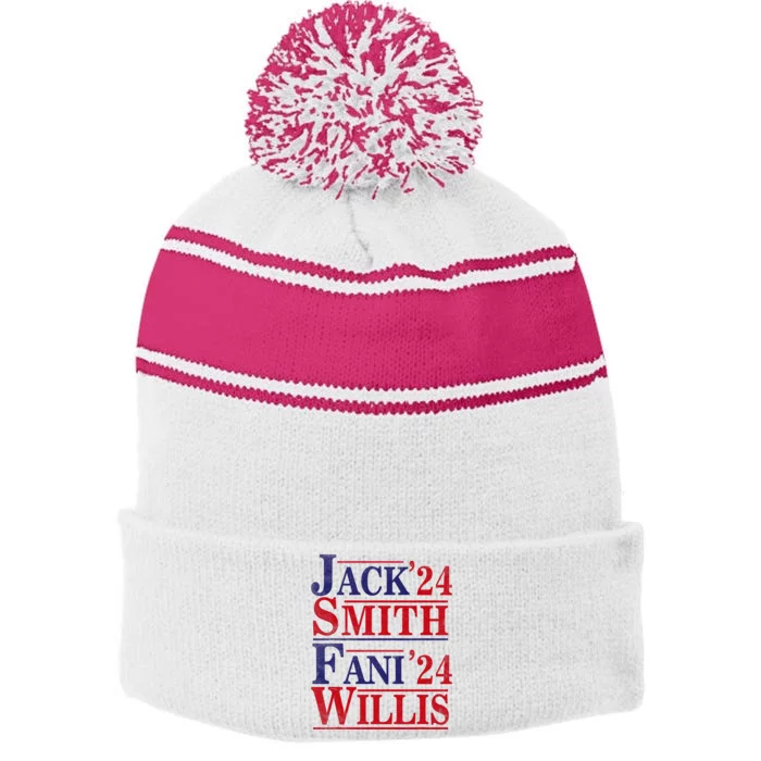 Fani Willis Jack Smith For President 2024 Jack Smith Fanclub Stripe Pom Pom Beanie