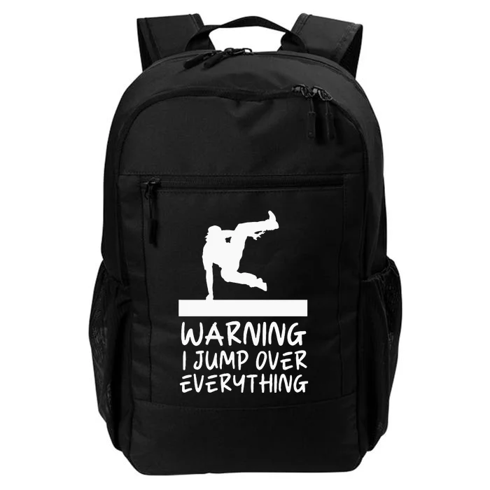 Funny Warning Jump Over Everything Parkour Daily Commute Backpack