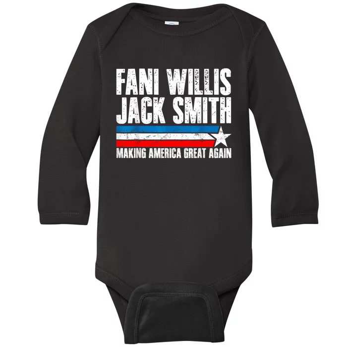 Fani Willis Jack Smith For President 2024 Retro Baby Long Sleeve Bodysuit