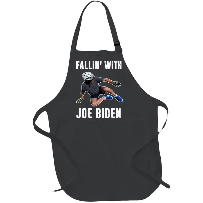 Fallin With Joe Biden Funny Bicycle Full-Length Apron With Pocket