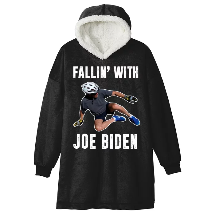 Fallin With Joe Biden Funny Bicycle Hooded Wearable Blanket