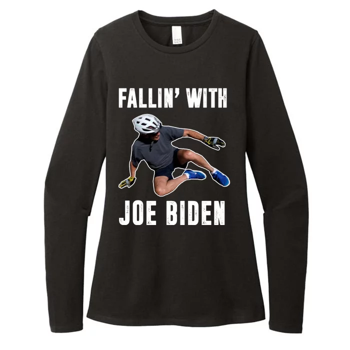 Fallin With Joe Biden Funny Bicycle Womens CVC Long Sleeve Shirt