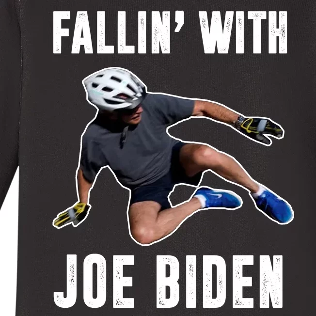 Fallin With Joe Biden Funny Bicycle Baby Long Sleeve Bodysuit