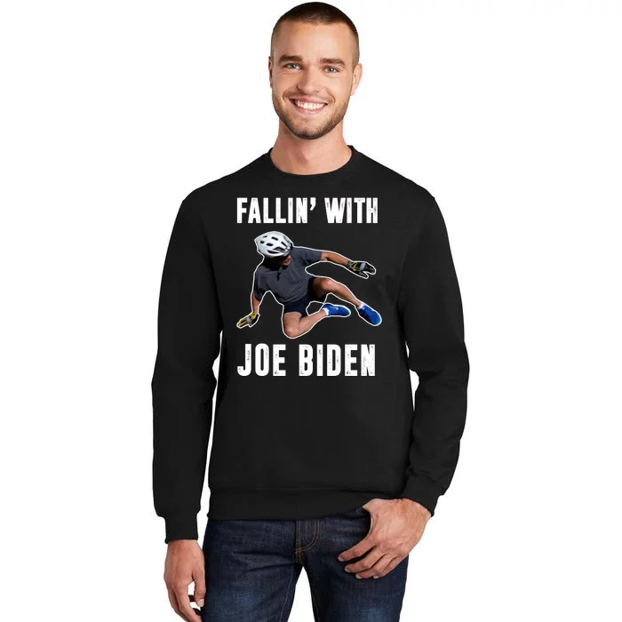 Fallin With Joe Biden Funny Bicycle Tall Sweatshirt