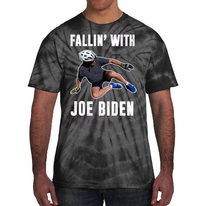 Fallin With Joe Biden Funny Bicycle Tie-Dye T-Shirt