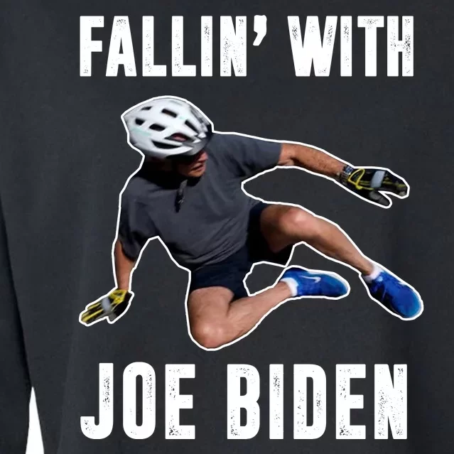 Fallin With Joe Biden Funny Bicycle Cropped Pullover Crew